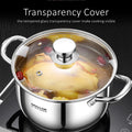 LFGB Certificated Ultra Thick 304 Stainless Steel Kitchen Stockpot Accurate Scale Stewpot Tempered Glass Saucepot for Kitchen