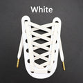 Luxury Faux Leather Shoelaces Gold Silver Flat Rope Shoelace Metal HeadSneakers Casual Shoes Laces 80/100/120/140/160cm 1Pair