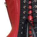 Annzley's new patent leather metal ring decoration with steel bone waist zipper corset for outer wear punk half chest waist seal