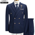 DAROuomo 2026 Men's Slim Fit Formal Business Suit 2Pcs Set - DR8211 (Jacket + Pants) for Work Wear