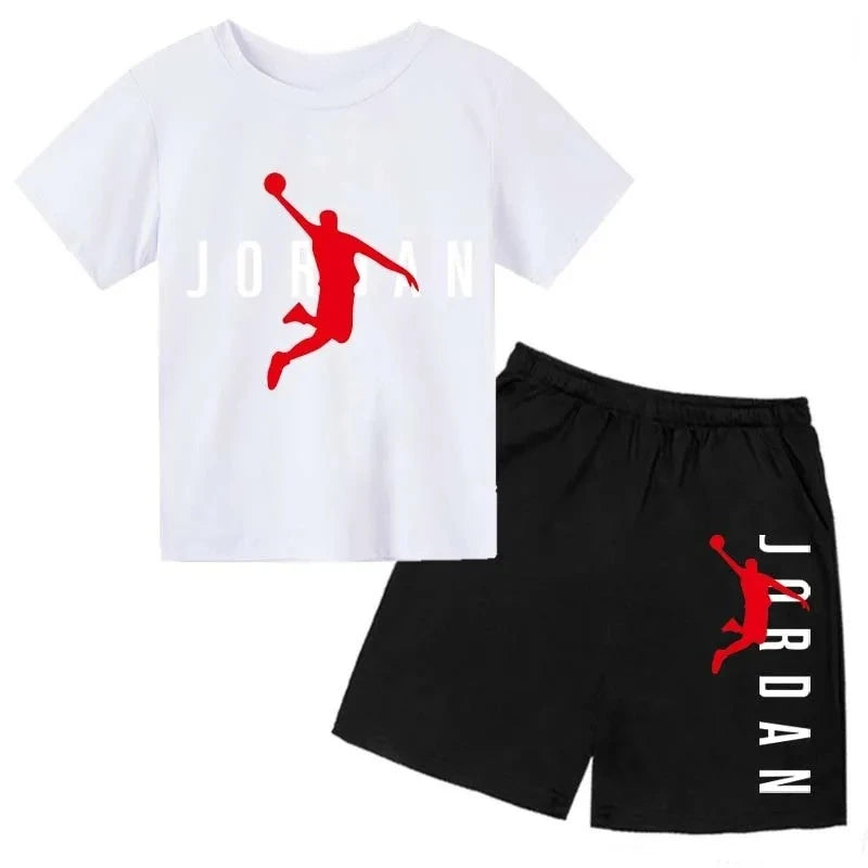 Summer Brand Letter Print Short Sleeve Kid T - shirt+shorts - View 6 | SAMAG