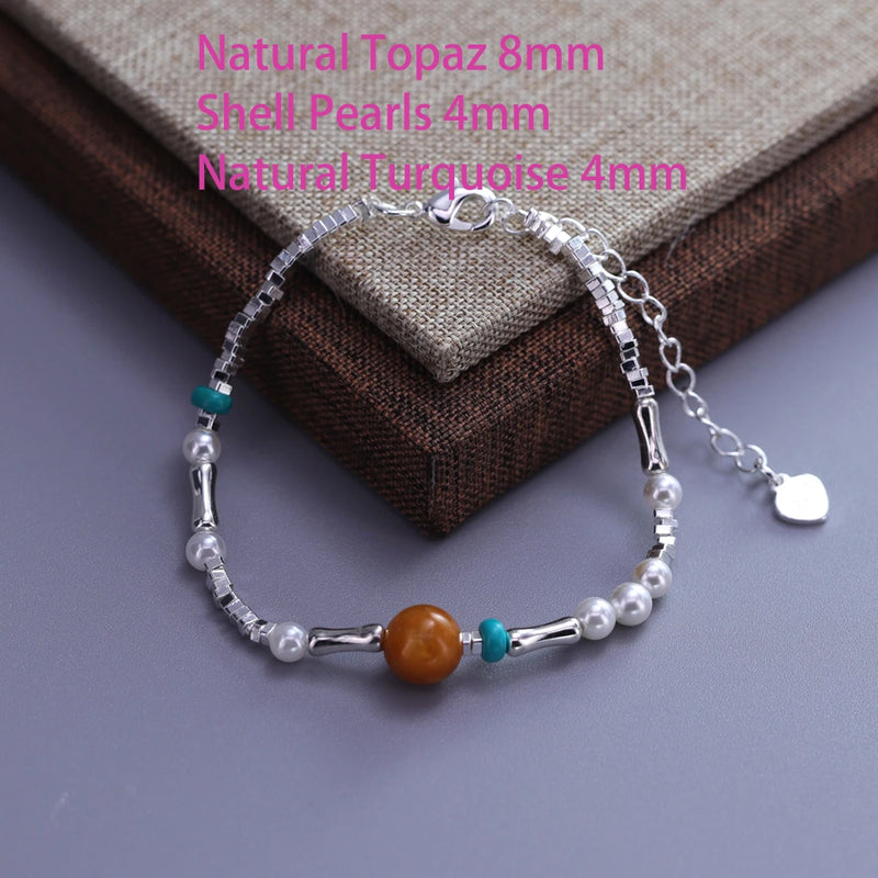 VENTFILLE 925 Sterling Silver Butterfly Bracelet for Girl Bead String Design Insect Fashion Versatile - Visuel 27 | SAMAG