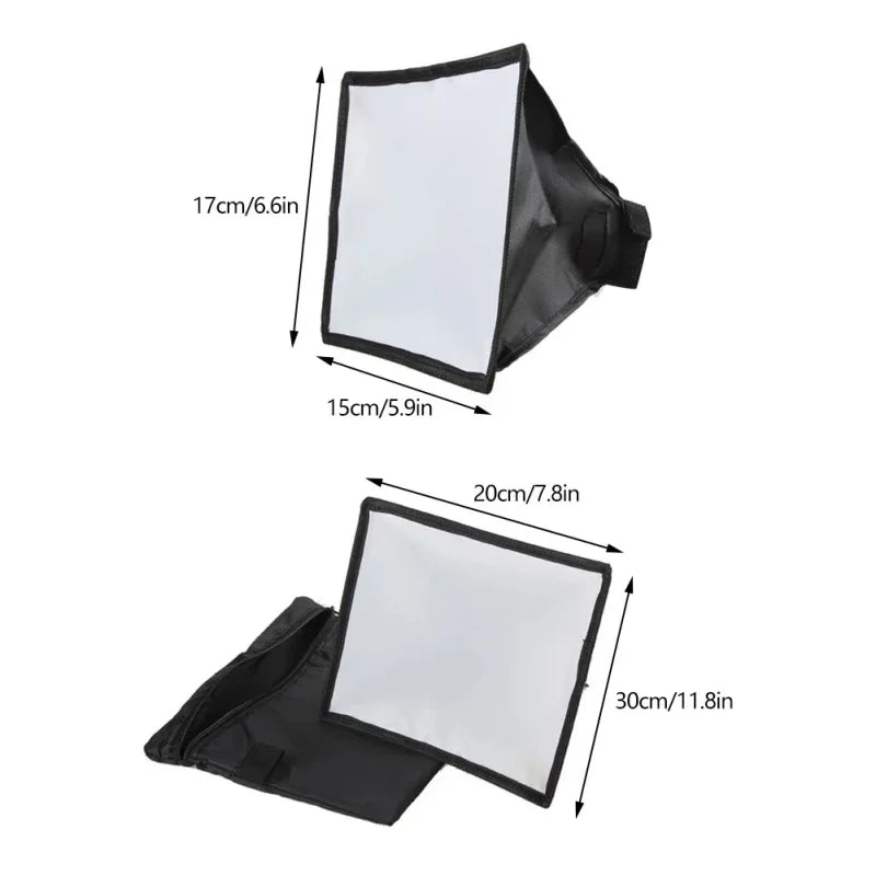RF17 Universal Flash 30cm Diffuser Light Softbox 20cm Collapsible with Storage Pouch Compatible with Canon Nikon Sony