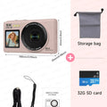 5K Digital Camera 8000W Pixel Retro CCD Dual Screen Photographic Cameras 80MP Vlog Cam with Auto Focus Smile Detection 18x Zoom