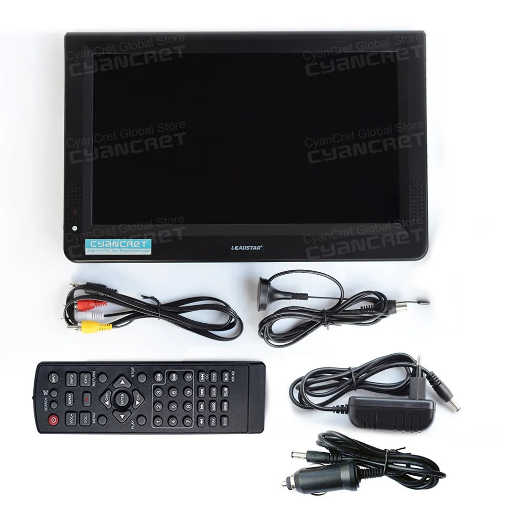 LEADSTAR D12 12 inch HD Portable TV DVB-T2 ATSC ISDB-T tdt DTT Digital and Analog mini small Car Television Support USB MP4 AC3