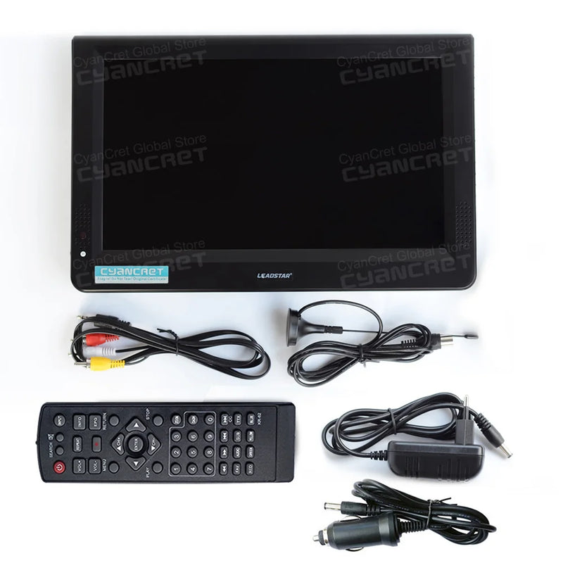 LEADSTAR D12 12 inch HD Portable TV DVB-T2 ATSC ISDB-T tdt DTT Digital and Analog mini small Car Television Support USB MP4 AC3