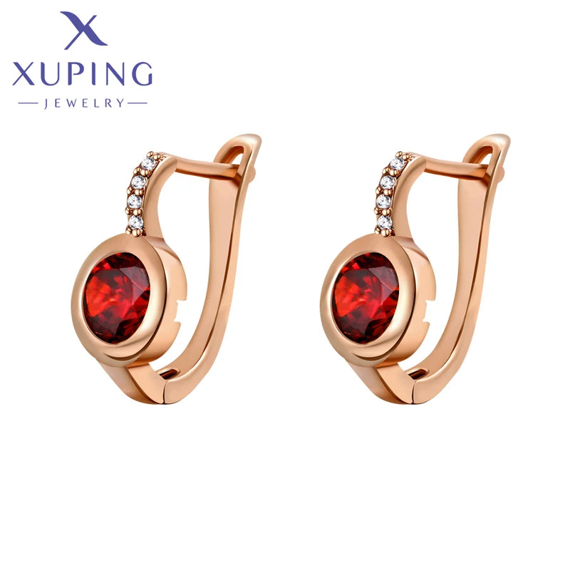 Xuping Jewelry Fashion Hot Sale Trendy Huggies Earring with Synthetic Cubic Zirconia for Girl Gifts 20160