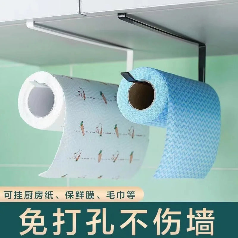 Space Saving Under Cabinet Paper Towel Holder No Drill Adjustable Mount Kitchen Organizer Rack Plastic Wrap - View 2 | SAMAG