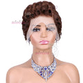 613 Blonde Pixie Cut Short Bob Loose Wave Human Hair Wigs Chocolate Brown Short Bob 13x4 Transparent Lace Front Wigs Preplucked