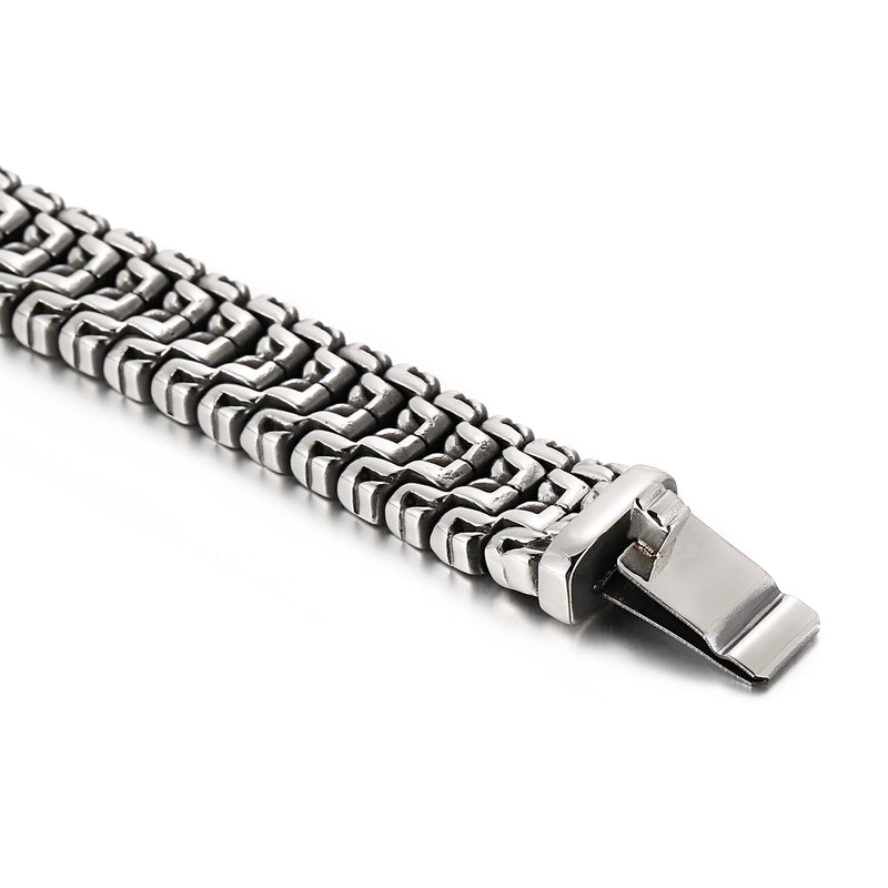 16mm Combining Fashion And Retro Elements Biker Chain Bracelet - Stainless Steel 316L - KB123643-BDJX