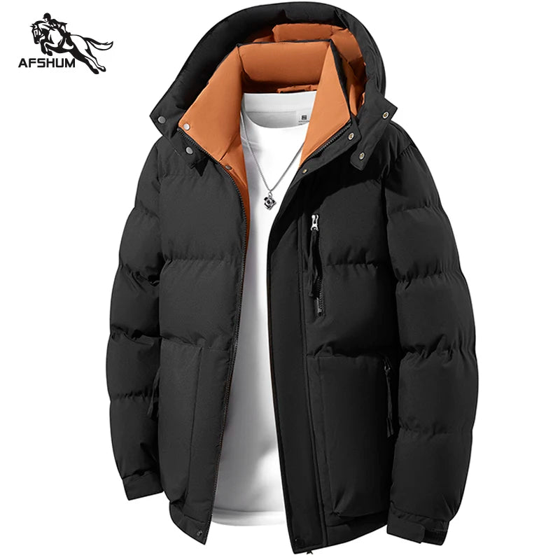 Men's Jacket Stand Collar Mens Parka Winter New Down Jacket Fleece Warm Jackets Men Business Leisure Coat Baseball Coats 3568