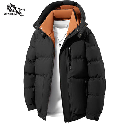 Men's Jacket Stand Collar Parka Winter New Down Fleece | SAMAG