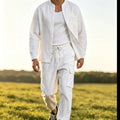 Men's Cotton Linen Summer Suit Lightweight Breathable | SAMAG