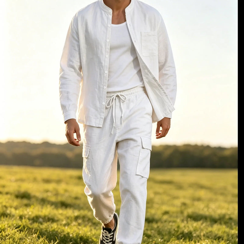 Men's Cotton Linen Summer Suit Lightweight Breathable | SAMAG