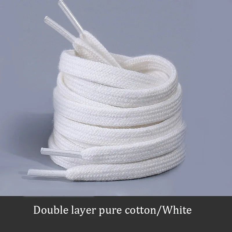 Classic Flat Shoelaces Quality Cotton Shoe Laces Durable Solid Shoelaces for Sneakers Canvas Shoes 100/120/140/160CM 1Pair/2Pair