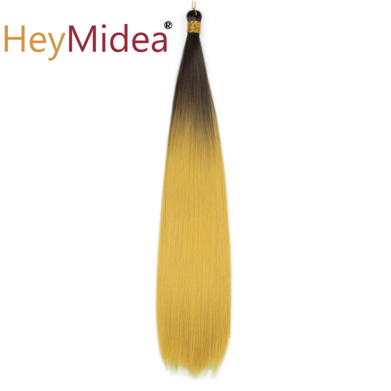 22-28Inch Straight Pony Hair Bundles Crochet Braids Hair Silky Colorful Synthetic Braiding Hair Ombre Synthetic Hair For Women