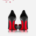 Elegant Hollow Women's High Heels 2026 Luxury Brand Black Pointed Toe Pumps Red Shiny Bottoms Sexy Fashion Ladies Shoes Women