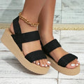 New Minimalist Slingback Wedge Sandals Outdoor Summer Lightweight Slides Solid Color Thick Bottom Ladies Shoes Female Sandals