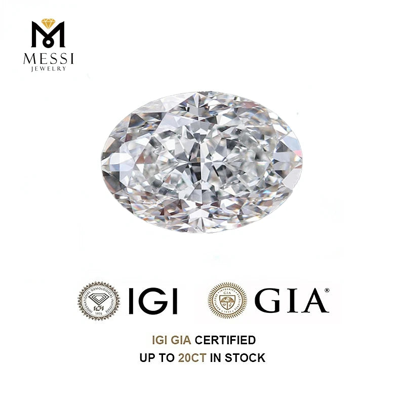 with IGI Certificate 1ct 1.5ct 2ct 3ct 5ct Oval Shape Lab Created Diamond HPHT CVD Lab Grown Diamonds Wholesales