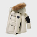 New White Duck Down Jacket Men Men's Coat Windproof Removable Cap Parkas Solid Color Outdoor Casual Hooded Overcoat Clothes