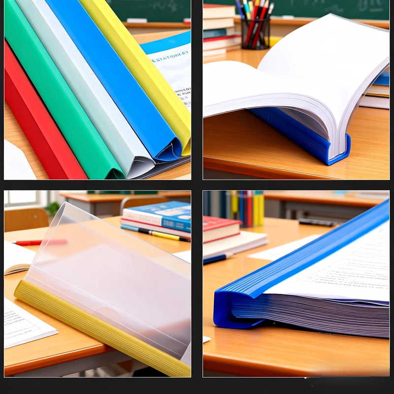 30pcs, Random Color A4 File Pull-Out Folders - Folders, Display Folders, Strip Binders, Portable A4 Binders, Office Organization