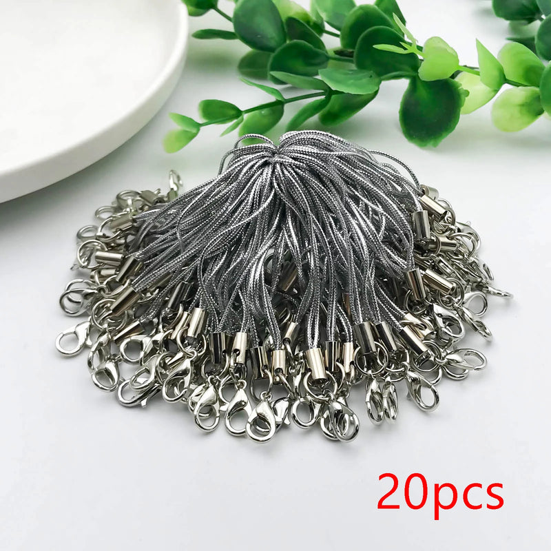 20/50Pcs Lobster Clasp Lanyard Strap Cord Mobile Straps Charm Nylon Key Ring Chain For DIY Jewelry Making Accessories