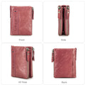 CONTACT'S Fashion Genuine Leather Women Wallet Bifold Card Holder Coin Purse Small Women's Purse Money Clip Men Pocket Wallets