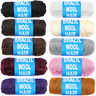 1pcs Brazilian Wool Hair Synthetic Crochet Hair Extensions for Women African Hair Yarn for Natural Black, Jumbo Braids