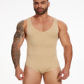 Mens Sleeveless Shapewear  Compression Bodysuit Tummy Control Waist Trainer Slimming Undershirts Open Crotch Corset