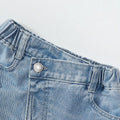 Girls Casual Style Sleeveless Top with Distressed Denim | SAMAG