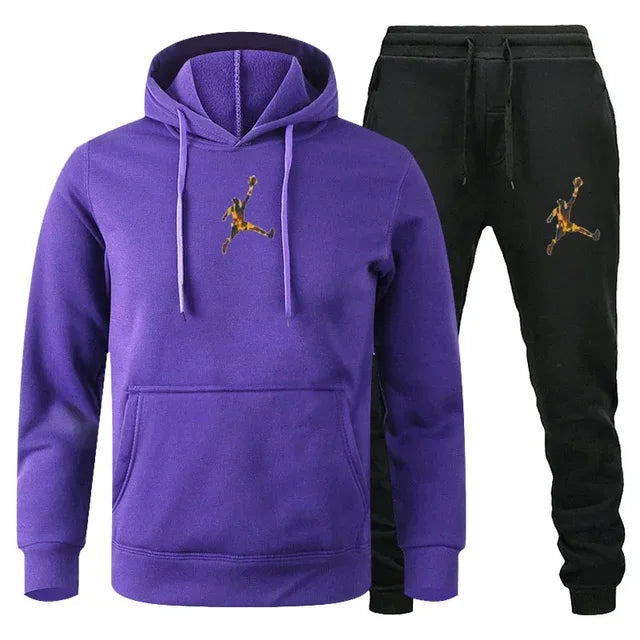 Autumn_Winter Men's jogging Fitness sportswear Set_ Fashionable long - sleeved sweatshirt + casual pants 2 - View 4 | SAMAG