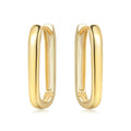 925 Sterling Silver Simple Gold U - shaped Earrings Jewelry Versatile Hoop For Women Fine Birthday Party Gifts | SAMAG
