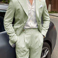 BYLUNTA Mens Suit 2 Piece Slim Fit Stripe Suits Tuxedo Blazer Jackets Pants Set Summer Beach Wedding Outfit for Mennt)