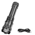 2000LM Ultra Bright P50 LED Flashlight Tactical EDC Torch Telescopic Zoom Type-C Rechargeable Emergency Spotlight for Camping