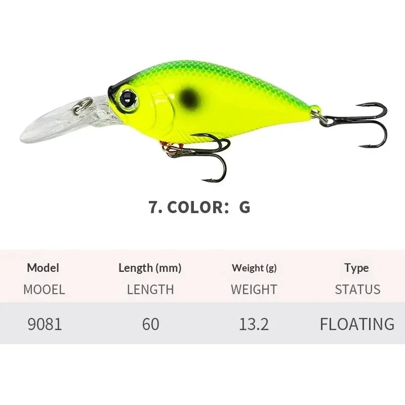 60mm 13.2g Crankbait Fishing Lures Floating Wobbler | SAMAG