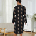 Men's Spring and Autumn Trendy Robe Pajama, Digital Printed Casual Entertainment Men's bathrobe, Quick Drying