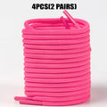 4 Pcs(2 Pairs) Round Shoelaces 4mm for Sneakers Boots, Durable Anti-Slip Sports Laces, 80-160cm Solid Colors Replacement