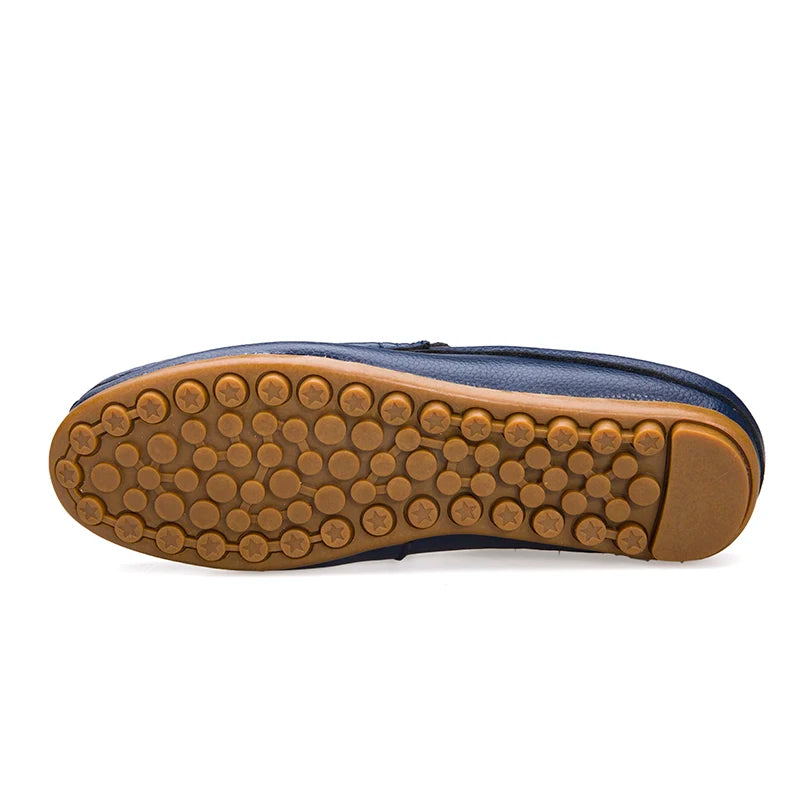 Summer Men's Shoes Casual Mens Breathable Loafers Leather Half Slipper for Men Slip on Lazy Driving Shoe