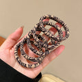 5pcs Leopard Print High Elastic Hair Ties Scrunchie Ties Women Girls High Elasticity Ponytail Holder Hair Rings Rope Accessories