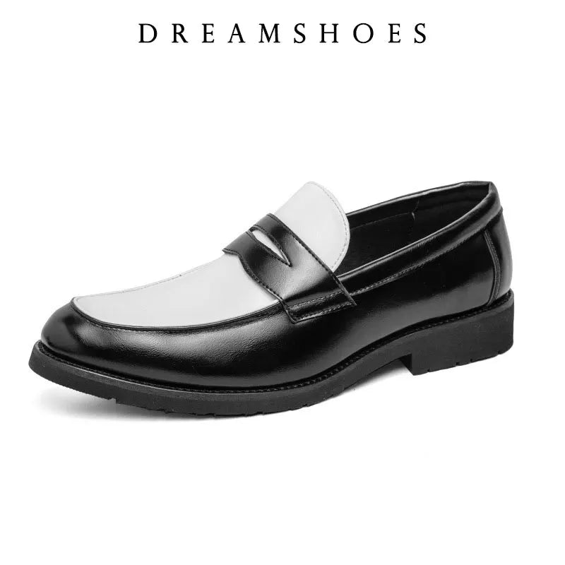 Italian Luxury Brand Patchwork  Loafers Men's Multicolor Leather Shoes Slip-on Fashion Soft-soled Casual Shoes Wedding Moccasin
