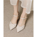Elegant Bow Prom Party Heels | 2026 Spring Women's Block Heel Ankle Strap Pumps | Comfortable Cutout Closed Toe Casual Sandals