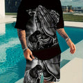 Summer men's casual set, street fashion and comfortable T - shirt, 3D digital print pattern, outdoor sports running | SAMAG