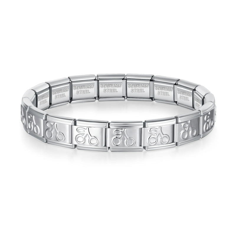 Hapiship Women's Jewelry DIY 9mm Width Itanlian Elastic Charm Bracelet Fashion Stainless Steel Bangle ST - Visuel 14 | SAMAG