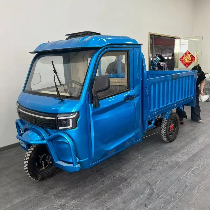 Electric Cargo Tricycle 1000W Motor Farm Agricultural Vehicle Three Wheeler Cargo Box Steel Frame