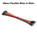 40-120Pcs 10cm 20cm 30cm Dupont Cable Line Jumper Wire Kit Male Female 24AWG Copper Long Ribbon Connector Set for DIY Breadboard