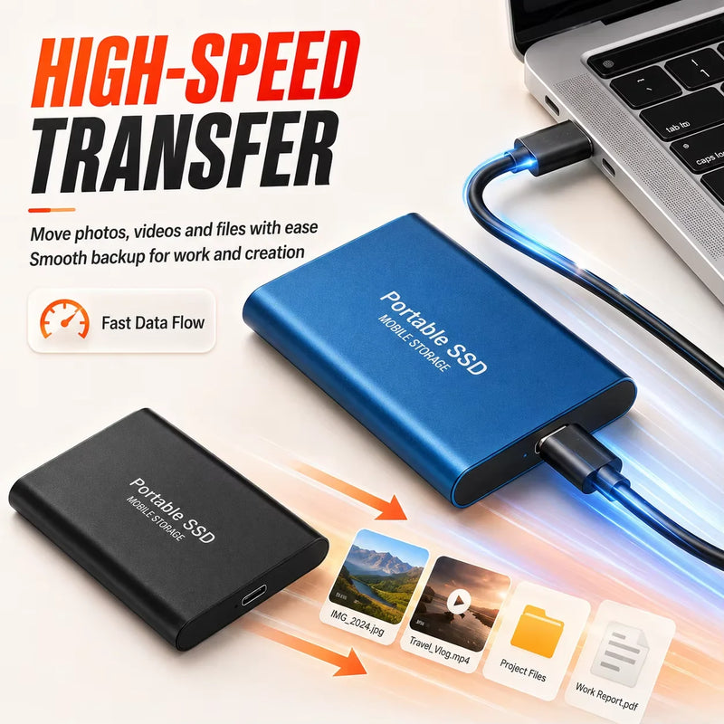 New Arrival Portable SSD USB3.2 Type-C High-speed Solid State Drive External Storage Hard Disk  ﻿