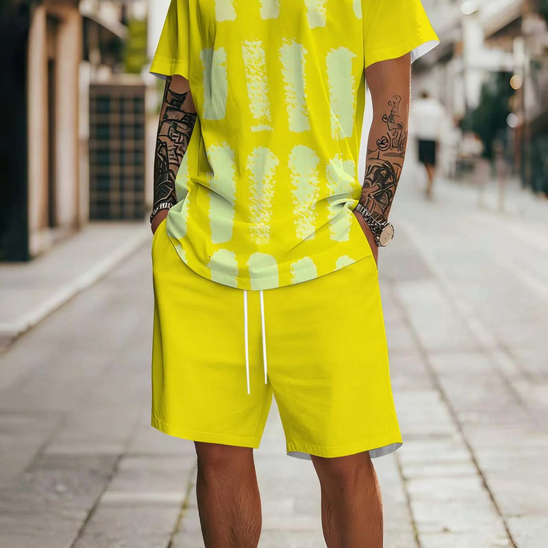 Summer Clothes for Man Plus Size Men's Matching Sets Short Sleeve T - shirts Drawstring Tracksuit 2 Piece - View 10 | SAMAG