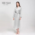 Birdtree 19 Momme 100%Pure Silk Long Robe for Women Silky Sleepwear Ladies Elegant Nightgown Natural Pajamas P36089QM
