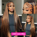 32 Inch 5x5 Straight Highlight HD Lace Front Human Hair 4x4 13x4 Lace Frontal Wigs 4/27 Ombre Honey Blonde Color Wig For Women