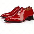 Glossy Patent Leather Dress Shoes Oxfords Square Toe Lace Up Formal Shoes for Men Wedding Office Business Ideal Gift for Men